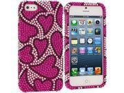Nightly Hearts on Pink Bling Rhinestone Case Cover for Apple iPhone 5 5S