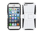 Apple iPhone 5S 5 Hard White Black Advanced Armor Stand Case Cover