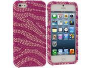 Pink Hot Pink Zebra Bling Rhinestone Case Cover for Apple iPhone 5 5S