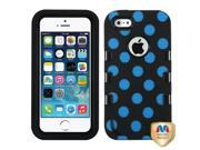 Apple iPhone 5S 5 Black Polka Dots Dark Blue Black TUFF eNUFF Hybrid Case Cover