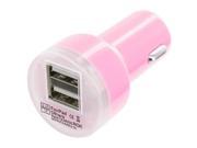 Pink Dual 2 Port Car Charger 2.1A 1.0A