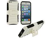 Black White Hybrid Hard Soft Case Cover with Mini Stand for Apple iPhone 5 5S