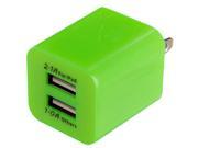 Neon Green 2 Port Dual Wall Home Charger Cube