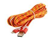 Orange Rope Braided Heavy Duty Lightning Data Sync Cable Charger 10FT