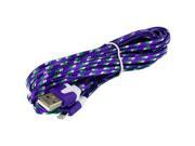 Purple Rope Braided Heavy Duty Lightning Data Sync Cable Charger 10FT