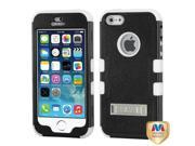 Apple iPhone 5S 5 Natural Black White TUFF Hybrid Phone Case Cover Stand
