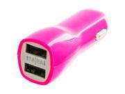 Hot Pink Dual 2 Port Car Charger 2.1A 1.0A