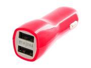 Red Dual 2 Port Car Charger 2.1A 1.0A