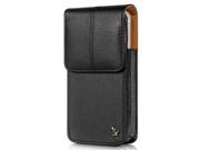 Black Tan Vertical Leather Pouch for iPhone 5 5S 5C