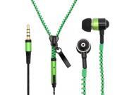 3.5mm Zipper Earbud Headphones Green