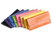 Candy Solid Color Womens Leather Wallet Wallet Purses for Women Ladies Wallet Purse Apricot