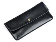 Candy Solid Color Womens Leather Wallet Wallet Purses for Women Ladies Wallet Purse Black