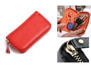 Geunine Leather Car Key Case Leather Key Holder Red
