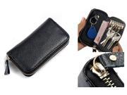 Geunine Leather Car Key Case Leather Key Holder Black