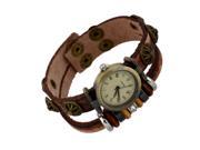 Leather Handmade Bracelet Wrist Watch Adjustable Beads