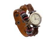 Leather Handmade Bracelet Wrist Watch Adjustable Star