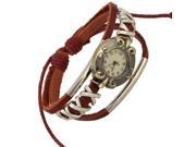 Leather Handmade Bracelet Wrist Watch Adjustable White Rope