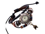 Leather Handmade Bracelet Wrist Watch Eiffel Tower