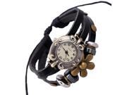 Leather Handmade Bracelet Wrist Watch Sunflower
