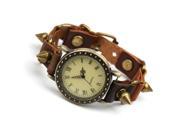 Leather Handmade Bracelet Wrist Watch Adjustable Punk Style