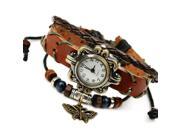 Fashion Leather Handmade Bracelet Wrist Watch Adjustable Unisex