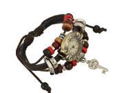 Fashion Leather Handmade Bracelet Wrist Watch Adjustable Key of Life