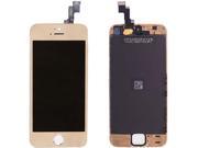 Mirror Gold LCD Display Touch Screen Digitizer Assembly Replacement with Home Button for iPhone 5S