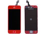 LCD Display Touch Screen Digitizer Assembly Replacement with Home Button for iPhone 5S Red