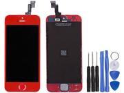 LCD Display Touch Screen Digitizer Assembly Replacement with Home Button Free opening Tools for iPhone 5S Red