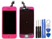LCD Display Touch Screen Digitizer Assembly Replacement with Home Button Free opening Tools for iPhone 5S Rose Pink