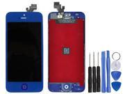 Replacement LCD Touch Screen Glass Digitizer LCD Glass Screen Display Home Button Tools kit for iPhone 5 Dark BLUE