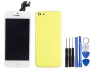 White Pre assembled Replacement Touch Screen Digitizer LCD Display LCD Shield Plate Spares Parts Front Camera Home Button Earpiece Speaker Yellow Ba