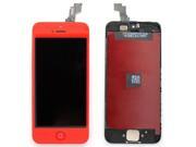 Red Glass Panel LCD Display Touch Screen Digitizer Assembly Replacement Compatible with Home Button for iPhone 5C