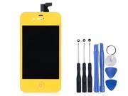 Replacement Full Set Front LCD Display Touch Screen Digitizer Assembly With Home Button For iPhone 4 CDMA Yellow Tools Kit