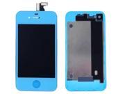 LCD Touch Screen Assembly Front LCD Touch Screen Digitizer Back Cover Housing Home Button for iPhone 4 GSM AT T Light Blue