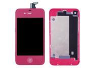 LCD Touch Screen Assembly Front LCD Touch Screen Digitizer Back Cover Housing Home Button for iPhone 4 GSM AT T Rose Red