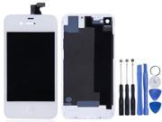 Replacement Full Set LCD Touch Screen Display Digitizer Assembly With Home Button Back Cover Housing 8 Pcs Phone Repairing Tools Kit Compatible For iPhone 4