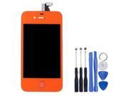 LCD Touch Screen Assembly Front LCD Touch Screen Digitizer with Home Button Tools for All Carriers iPhone 4S Orange