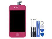 LCD Touch Screen Assembly Front LCD Touch Screen Digitizer with Home Button Tools for All Carriers iPhone 4S Rose