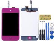 Purple iPod Touch 4 4th Gen 4G LCD Screen Replacement Digitizer Glass Assembly Home Button Tools Kit and Adhesive