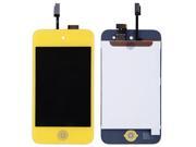 Digitizer Touch Screen LCD Display Pre assembly For iPod Touch 4 4th Gen Home Button Yellow