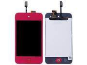 Digitizer Touch Screen LCD Display Pre assembly For iPod Touch 4 4th Gen Home Button Rose Red