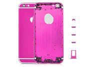 Alloy Metal Back Cover Battery Housing Middle Frame Bezel Replacement with LOGO Buttons Kit for iPhone 6 4.7 inch Magenta