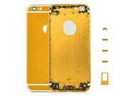 Alloy Metal Back Cover Battery Housing Middle Frame Bezel Replacement with LOGO Buttons Kit for iPhone 6 4.7 inch Gold