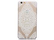 Henna Henna Mandala Quadrangle Flower Plastic Clear Case TPU Skin Cover for Iphone6 5.5 inch Screen