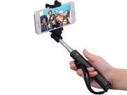 iSnap X One piece U Shape Self portrait Monopod Extendable Selfie Stick with built in Bluetooth Remote Shutter Black