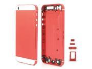 Back Panel Housing Case Cover w Buttons SIM Card Tray Compatible for iPhone 5s 5S Metal Back Housing Back Panel Cover Housing Assembly White Red