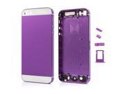 Back Panel Housing Case Cover w Buttons SIM Card Tray Compatible for iPhone 5s 5S Metal Back Housing Back Panel Cover Housing Assembly White Purple