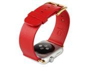 Genuine Leather Strap Wrist Band Metal Clasp type Band Watch Strap for Apple iWatch Sport Edition 42mm Red