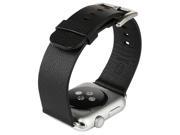 Genuine Leather Strap Wrist Band Metal Clasp type Band Watch Strap for Apple iWatch Sport Edition 42mm Black
